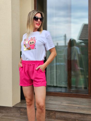 Pamut pink Labubu póló 