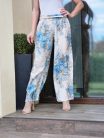 Bell türkiz virág mintás nadrág övvel