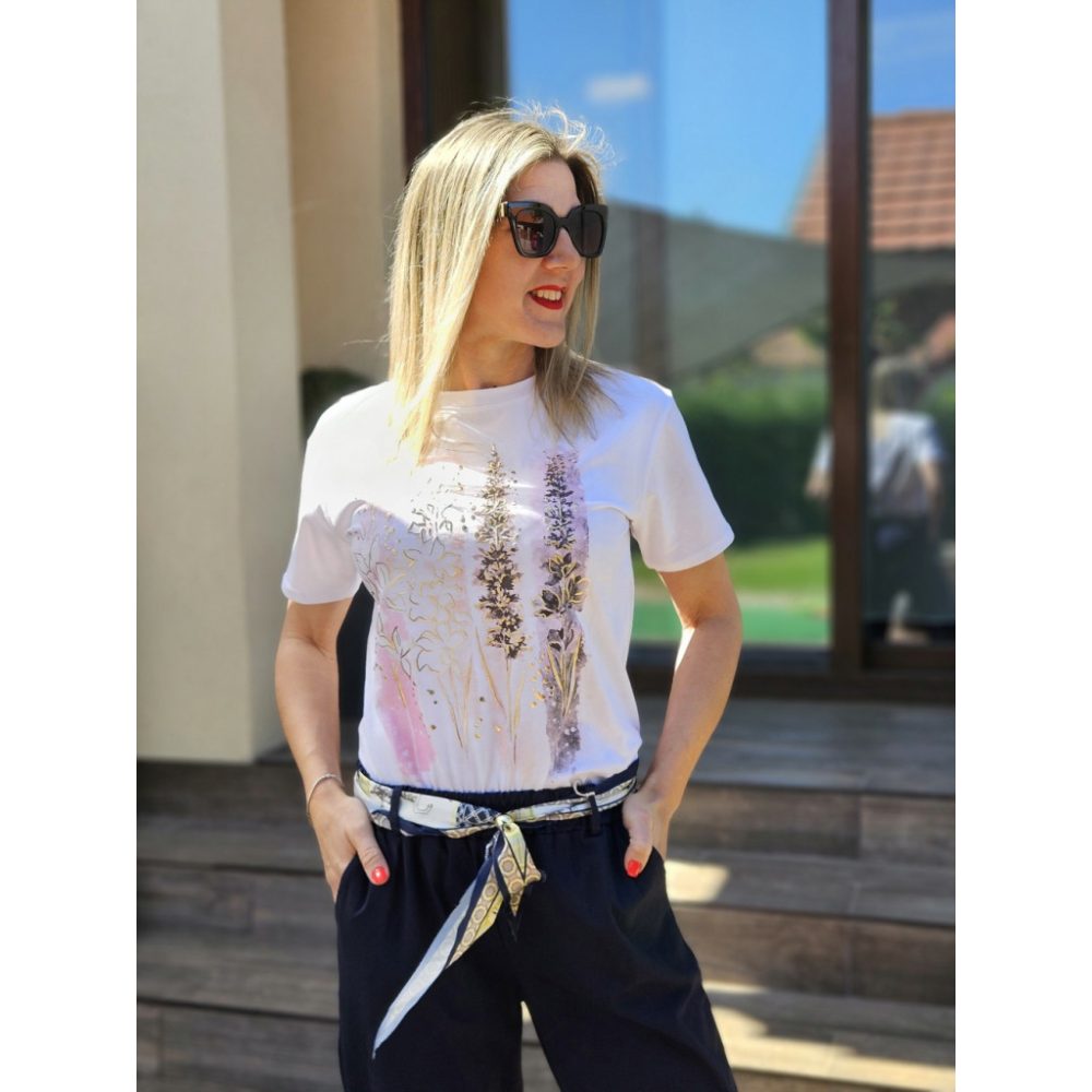 Erica rózsaszín-arany virágos felső