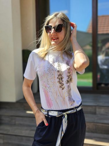 Erica rózsaszín-arany virágos felső