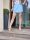 Kék nadrágszoknya arany díszítéssel